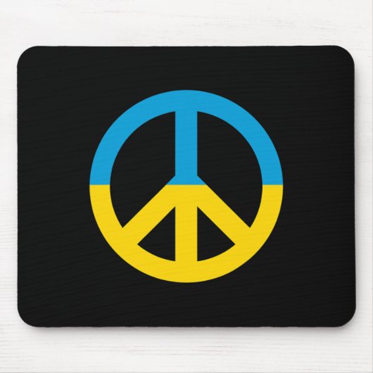 Ukraine-Flagge Friedenszeichen Mousepad (Vorne)