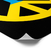 Ukraine-Flagge Friedenszeichen Poster (Ecke)