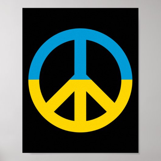 Ukraine-Flagge Friedenszeichen Poster (Vorne)