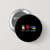 Ukraine-Flagge gegen den Frieden der Kriegssolidar Button (Vorne & Hinten)