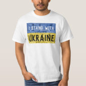 Ukraine Flagge gelb blaues Holz Textur benutzerdef T-Shirt (Vorderseite)
