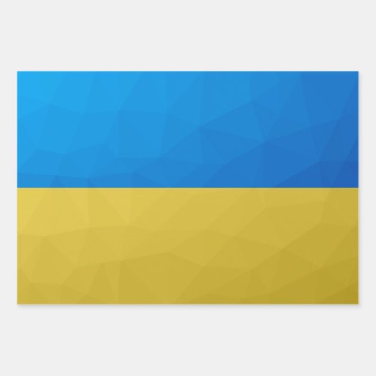 Ukraine-Flagge gelbes geometrisches Muster Geschenkpapier Set (Vorderseite 2)