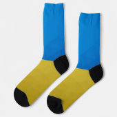 Ukraine-Flagge gelbes geometrisches Muster Socken (Linkes Detail)