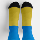 Ukraine-Flagge gelbes geometrisches Muster Socken (Oben)