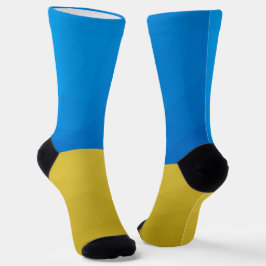 Ukraine-Flagge gelbes geometrisches Muster Socken