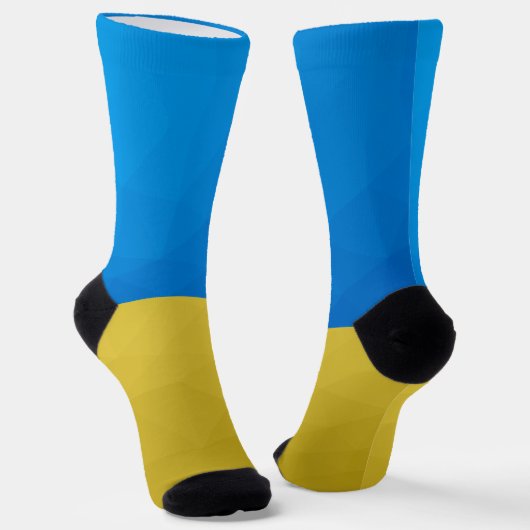 Ukraine-Flagge gelbes geometrisches Muster Socken (Gewinkelt)