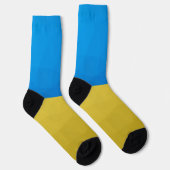 Ukraine-Flagge gelbes geometrisches Muster Socken (Rechts)