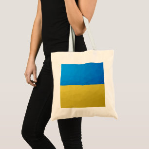 Ukraine-Flagge gelbes geometrisches Muster Tragetasche