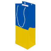 Ukraine-Flagge Geschenktüte Für Weinflaschen (Rückseite Schrägansicht)