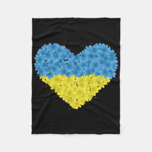 Ukraine-Flagge Herz Abstrakt Männer Frauen Kinder  Fleecedecke