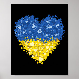Ukraine-Flagge Herz Abstrakt Männer Frauen Kinder  Poster