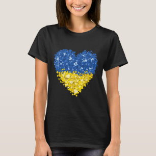 Ukraine-Flagge Herz Abstrakt Männer Frauen Kinder T-Shirt