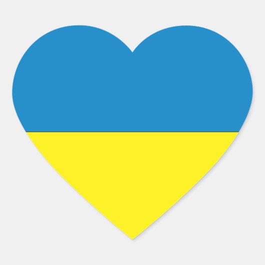 Ukraine-Flagge Herz-Aufkleber (Vorderseite)