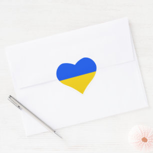 UKRAINE-Flagge  Herz-Aufkleber