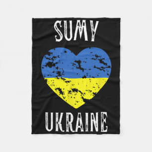 Ukraine-Flagge Herz Sumy Stadt  Fleecedecke