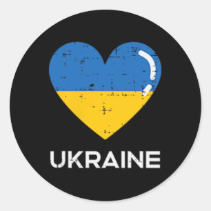 Ukraine-Flagge Herz-Tasche Liebe Ukrainische Fraue Runder Aufkleber