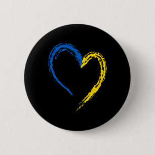 Ukraine-Flagge Herz Vintage Ukrainische Liebhaber Button