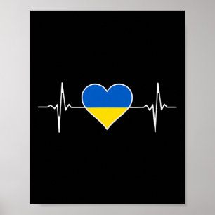 Ukraine-Flagge Herz Wurzeln Urlaub Ukrainisch Poster