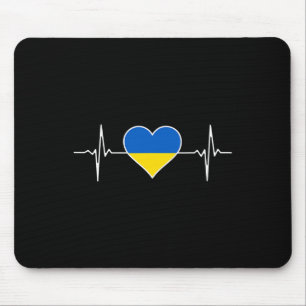 Ukraine-Flagge Herzschlag Puls Wurzeln Land Ukrain Mousepad