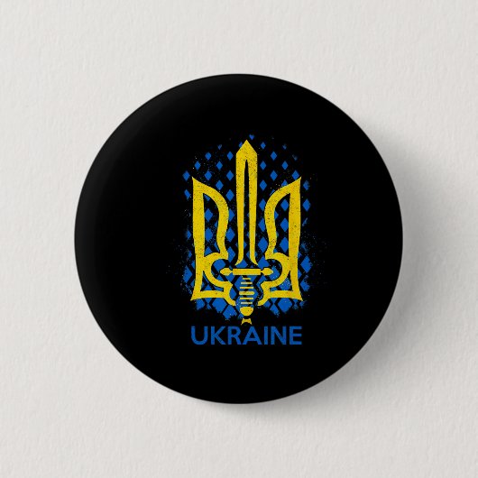 Ukraine-Flagge - Ich stehe mit der Ukraine Ukraini Button (Vorderseite)