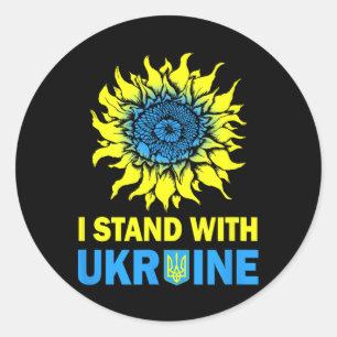 Ukraine-Flagge Ich stehe mit Ukraine-Shirt Ukraine Runder Aufkleber