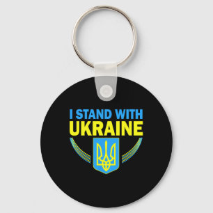 Ukraine-Flagge Ich stehe mit Ukraine-Shirt Unterst Schlüsselanhänger