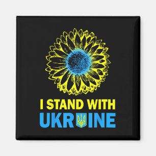 Ukraine-Flagge Ich stehe mit Ukraine Sonnenblume U Magnet