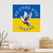 Ukraine-Flagge | Ich stehe mit Urkaine Poster (Küche)