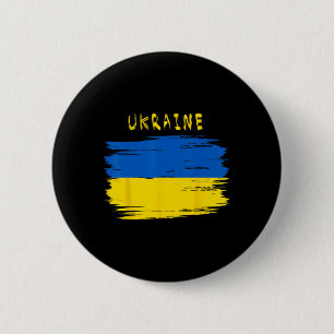 Ukraine-Flagge im Pinselstrich-Stil Button