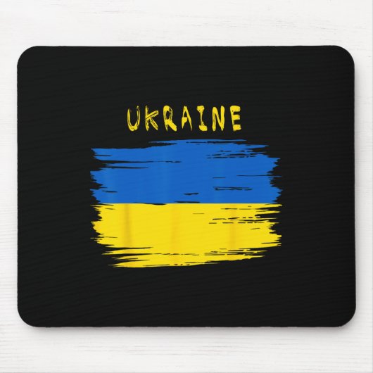 Ukraine-Flagge im Pinselstrich-Stil Mousepad (Vorne)