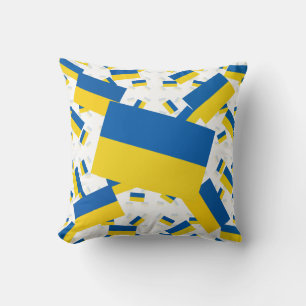 Ukraine-Flagge in mehrfarbigen Schichten schräg Kissen