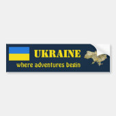 Ukraine-Flagge + Karten-Autoaufkleber Autoaufkleber (Vorne)