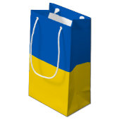 Ukraine-Flagge Kleine Geschenktüte (Rückseite Schrägansicht)