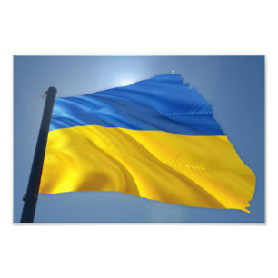 Ukraine-Flagge - Krieg, Politik, Leid Fotodruck