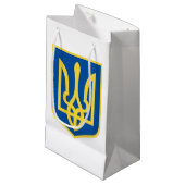 Ukraine-Flagge, Landesstolz, ukrainische Flagge Kleine Geschenktüte (Vorderseite Schrägansicht)