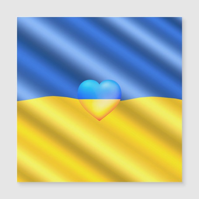 Ukraine-Flagge Magnetkartenfreiheit - Frieden Magnetkarte (Vorderseite)
