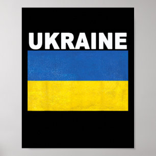 Ukraine-Flagge mit abgenutztem Design Poster