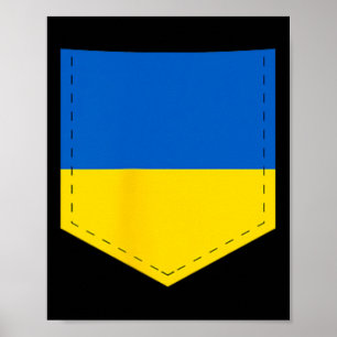 Ukraine-Flagge mit aufgedruckter ukrainischer Flag Poster