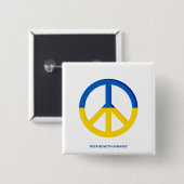 Ukraine-Flagge mit dem Symbol des Friedens Button (Vorne & Hinten)