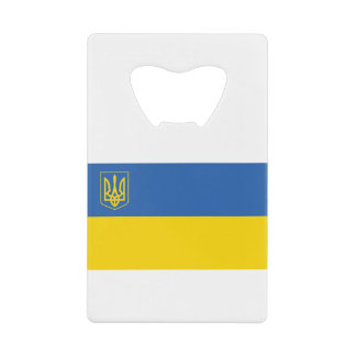 Ukraine-Flagge mit Dreieck Geldbeutel Flaschenöffner