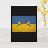Ukraine-Flagge mit Herz  Karte (Gelbe Blume)