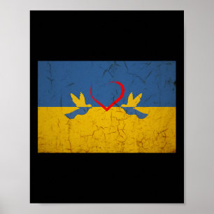 Ukraine-Flagge mit Herz Poster