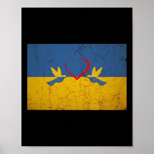 Ukraine-Flagge mit Herz Poster (Vorne)