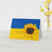 Ukraine-Flagge mit Herzsonnenblume Karte (Gelbe Blume)