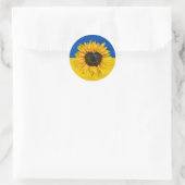 Ukraine-Flagge mit Herzsonnenblume Runder Aufkleber (Tasche)