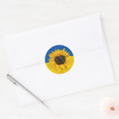 Ukraine-Flagge mit Herzsonnenblume Runder Aufkleber (Umschlag)