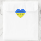 Ukraine Flagge mit Sonnenblumen Herz-Aufkleber (Tasche)