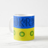 Ukraine Flagge mit Sonnenblumen Kaffeetasse (Vorderseite Links)
