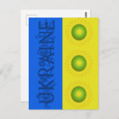 Ukraine Flagge mit Sonnenblumen Postkarte (Vorne/Hinten)