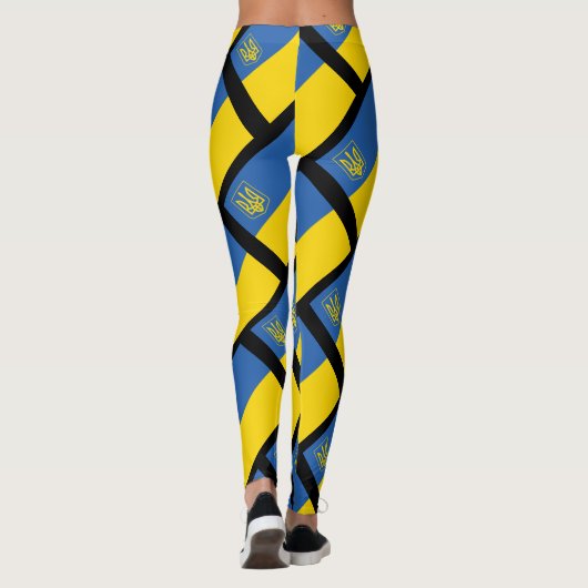 Ukraine-Flagge mit Trident Leggings (Rückseite)